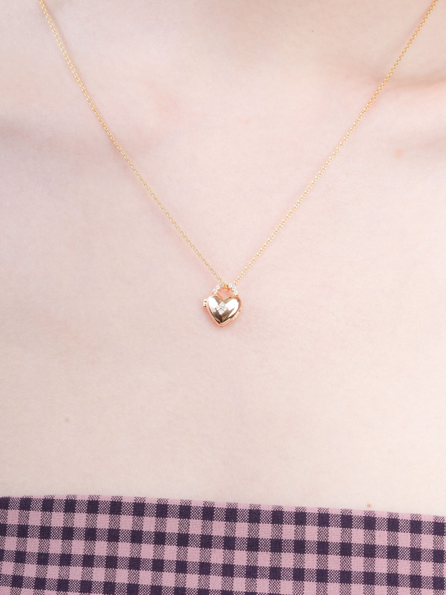 Clover Heart Locket Necklace