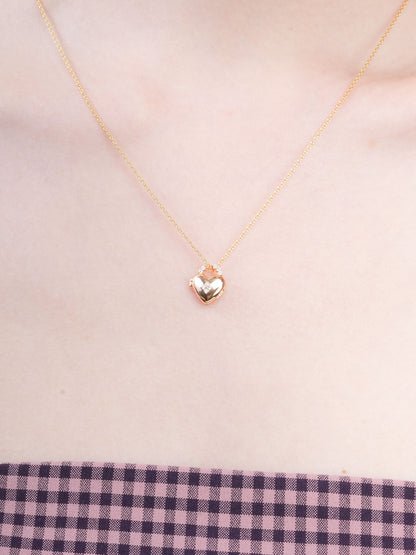 Clover Heart Locket Necklace 18K Gold (4) – Mondays Made Flower & Birthstone Jewelry Singapore