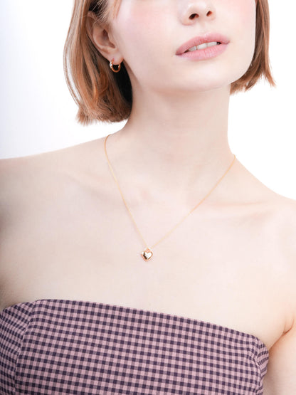 Clover Heart Locket Necklace 18K Gold (5) – Mondays Made Flower & Birthstone Jewelry Singapore