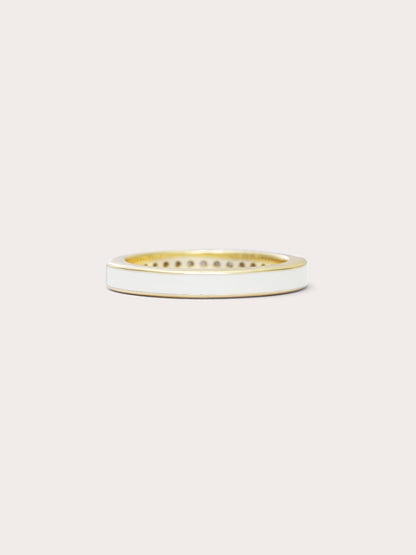 Cream Enamel Moissanite Band Reversible (5) – Mondays Made Flower & Birthstone Jewelry Singapore