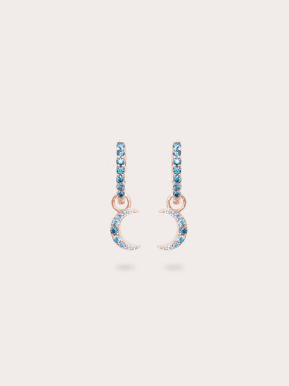 Crescent Moon Huggie Earrings Reversible 18K Rose Gold (3) – Mondays Made Flower & Birthstone Jewelry Singapore