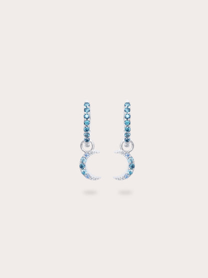 Crescent Moon Huggie Earrings Reversible S925 Silver Rhodium (3) – Mondays Made Flower & Birthstone Jewelry Singapore