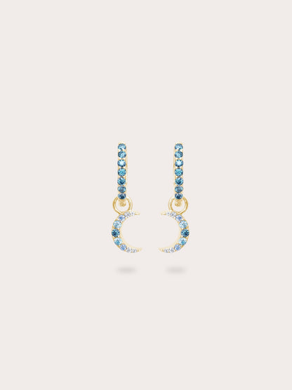 Crescent Moon Huggie Earrings Reversible 18K Gold (3) – Mondays Made Flower & Birthstone Jewelry Singapore