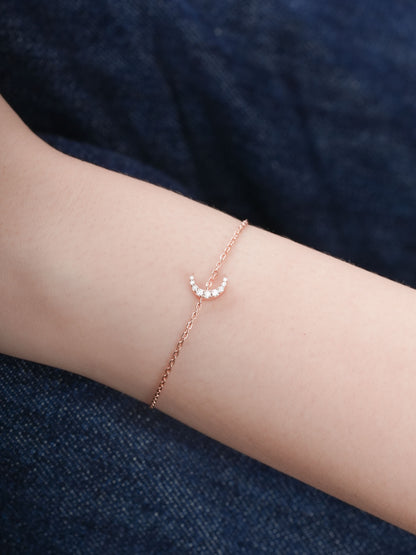 Crescent Moon Bracelet Reversible 18K Rose Gold (4) – Mondays Made Flower & Birthstone Jewelry Singapore