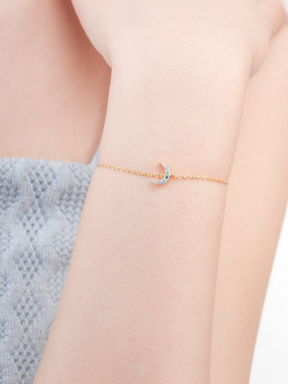 Crescent Moon Bracelet Reversible 18K Gold (2) – Mondays Made Flower & Birthstone Jewelry Singapore