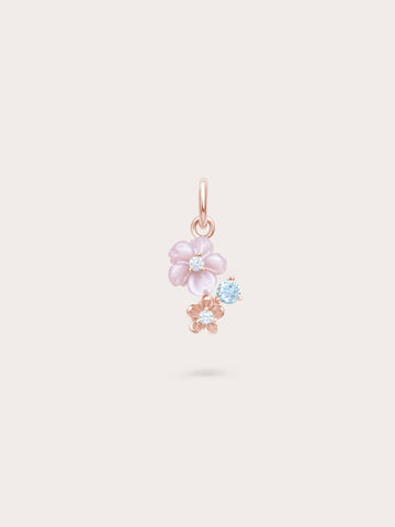 Dainty Pink Cluster Flower Charm 18K Rose Gold (1) – Mondays Made Flower & Birthstone Jewelry Singapore