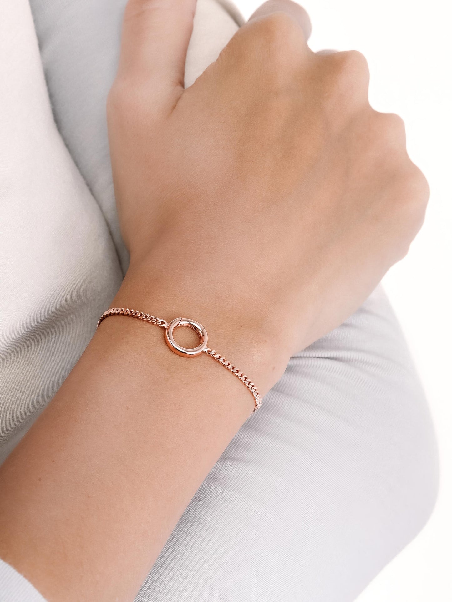 Dainty Curb Chain Charm Bracelet