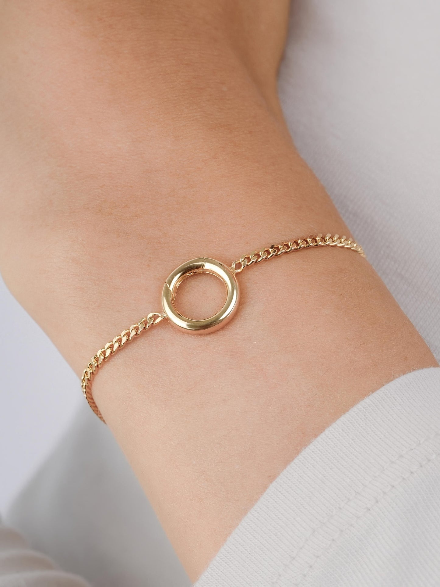 Dainty Curb Chain Charm Bracelet