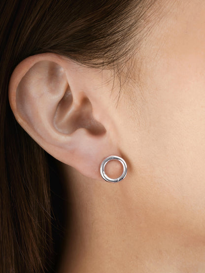 Donut Studs S925 Silver Rhodium (1) – Mondays Made Flower & Birthstone Jewelry Singapore
