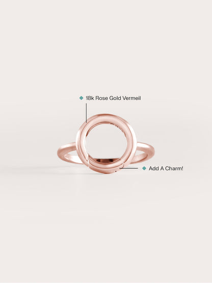 Donut Charm Ring 18K Rose Gold (4) – Mondays Made Flower & Birthstone Jewelry Singapore