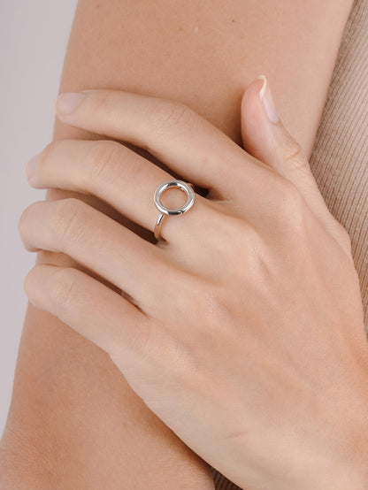 Donut Charm Ring S925 Silver Rhodium (6) – Mondays Made Flower & Birthstone Jewelry Singapore