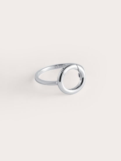 Donut Charm Ring S925 Silver Rhodium Side (2) – Mondays Made Flower & Birthstone Jewelry Singapore