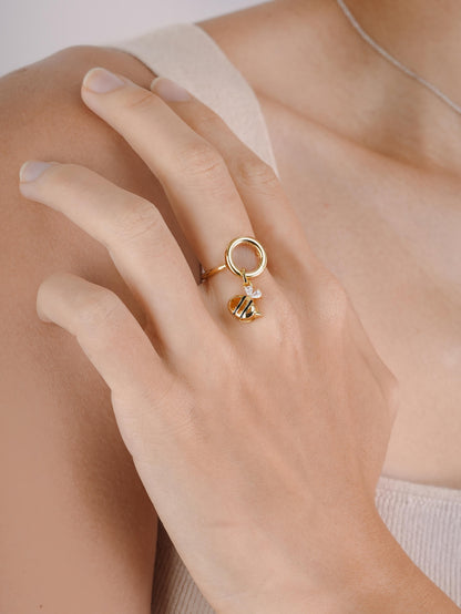 Donut Charm Ring 18K Gold (5) – Mondays Made Flower & Birthstone Jewelry Singapore