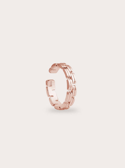 Duo Chain Link Ring 18K Rose Gold (3) – Mondays Made Flower & Birthstone Jewelry Singapore