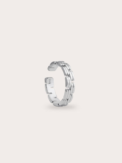 Duo Link Chain Ring S925 Silver Rhodium (5) – Mondays Made Flower & Birthstone Jewelry Singapore