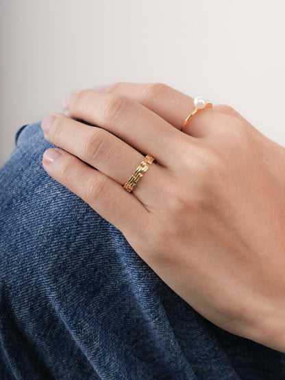 Duo Link Chain Ring 18K Gold (6) – Mondays Made Flower & Birthstone Jewelry Singapore