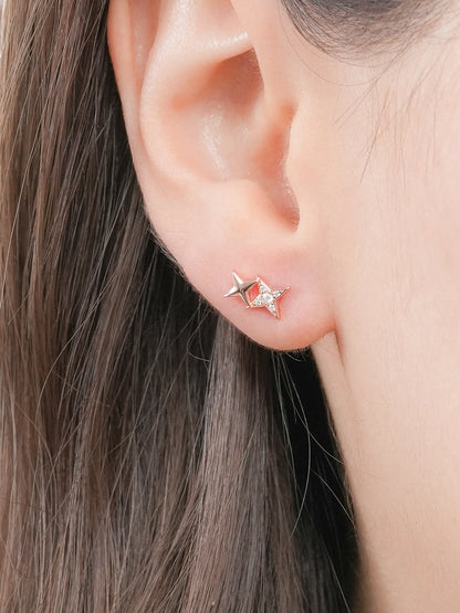 Duo Sparkle Flatback Earring