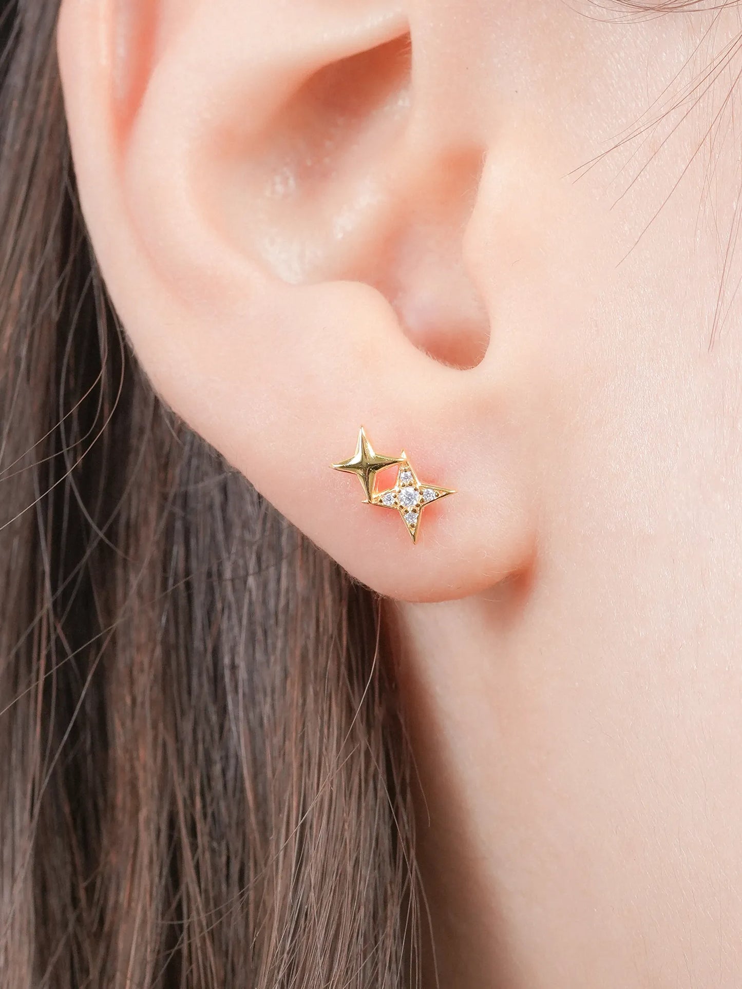 Duo Sparkle Flatback Earring