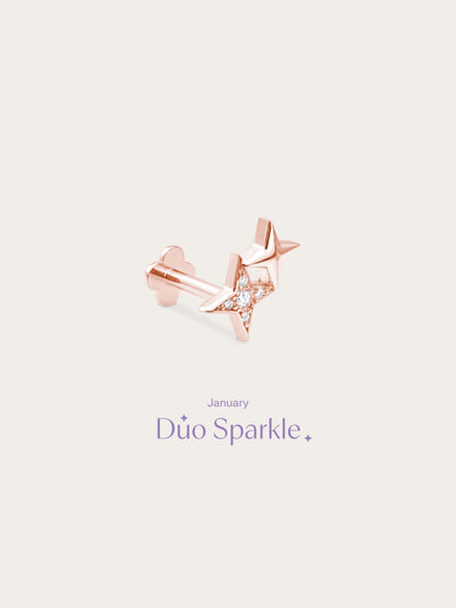Duo Sparkle Flatback Earring