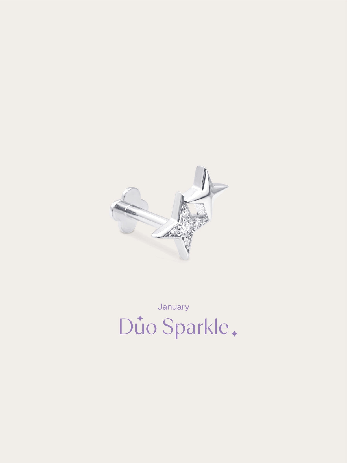 Duo Sparkle Flatback Earring