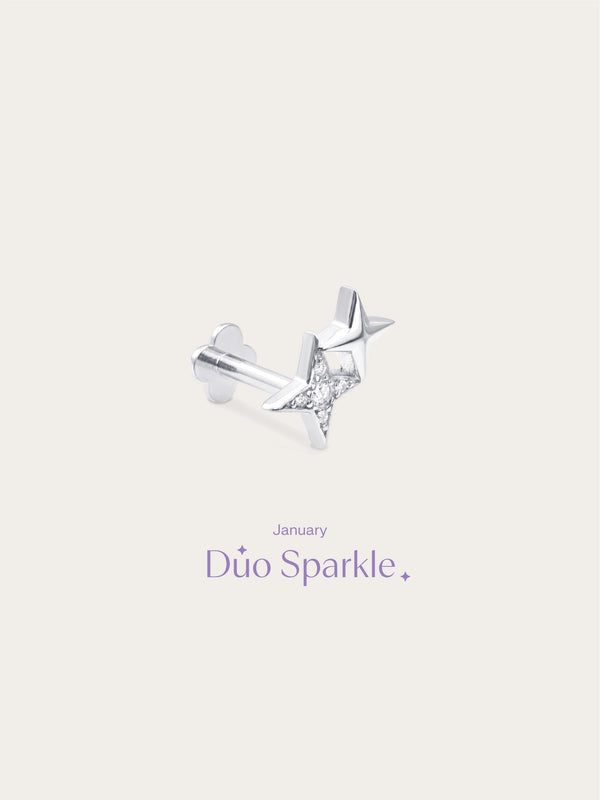 Duo Sparkle Flatback Earring