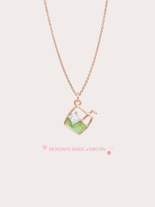 Everyday Matcha Necklace 18K Rose Gold (1) – Mondays Made Flower & Birthstone Jewelry Singapore