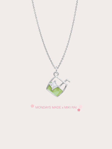 Everyday Matcha Necklace S925 Silver Rhodium (2) – Mondays Made Flower & Birthstone Jewelry Singapore