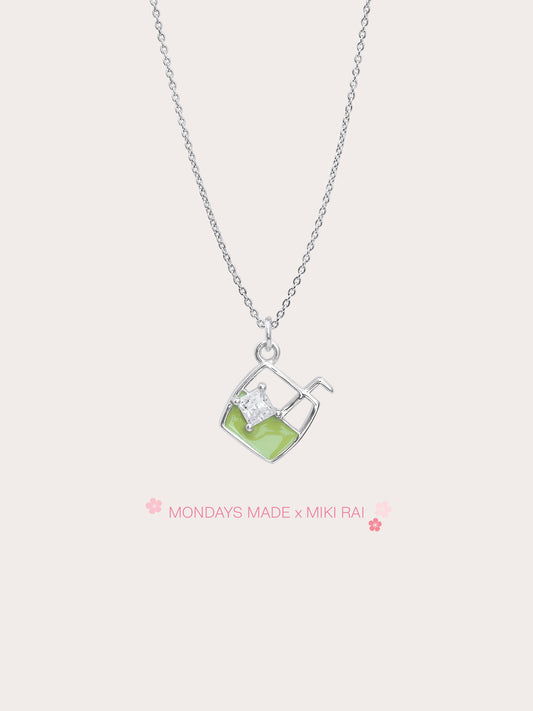 Everyday Matcha Necklace S925 Silver Rhodium (2) – Mondays Made Flower & Birthstone Jewelry Singapore