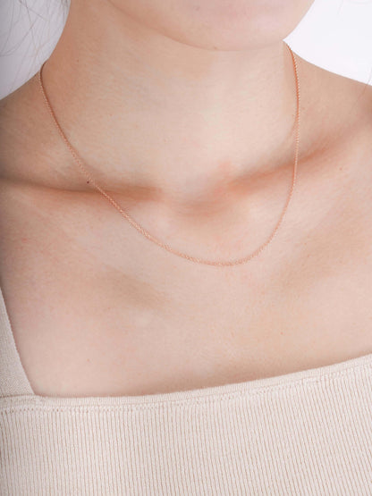 Fine Chain Necklace 18K Rose Gold (2) – Mondays Made Flower & Birthstone Jewelry Singapore