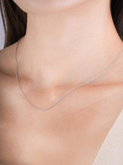 Fine Chain Necklace S925 Silver Rhodium (3) – Mondays Made Flower & Birthstone Jewelry Singapore