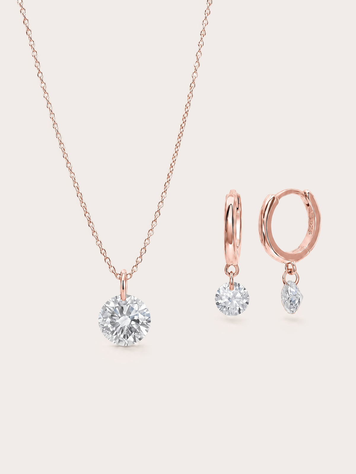 Floating Moissanite Set 18K Rose Gold – Mondays Made Flower & Birthstone Jewelry Singapore