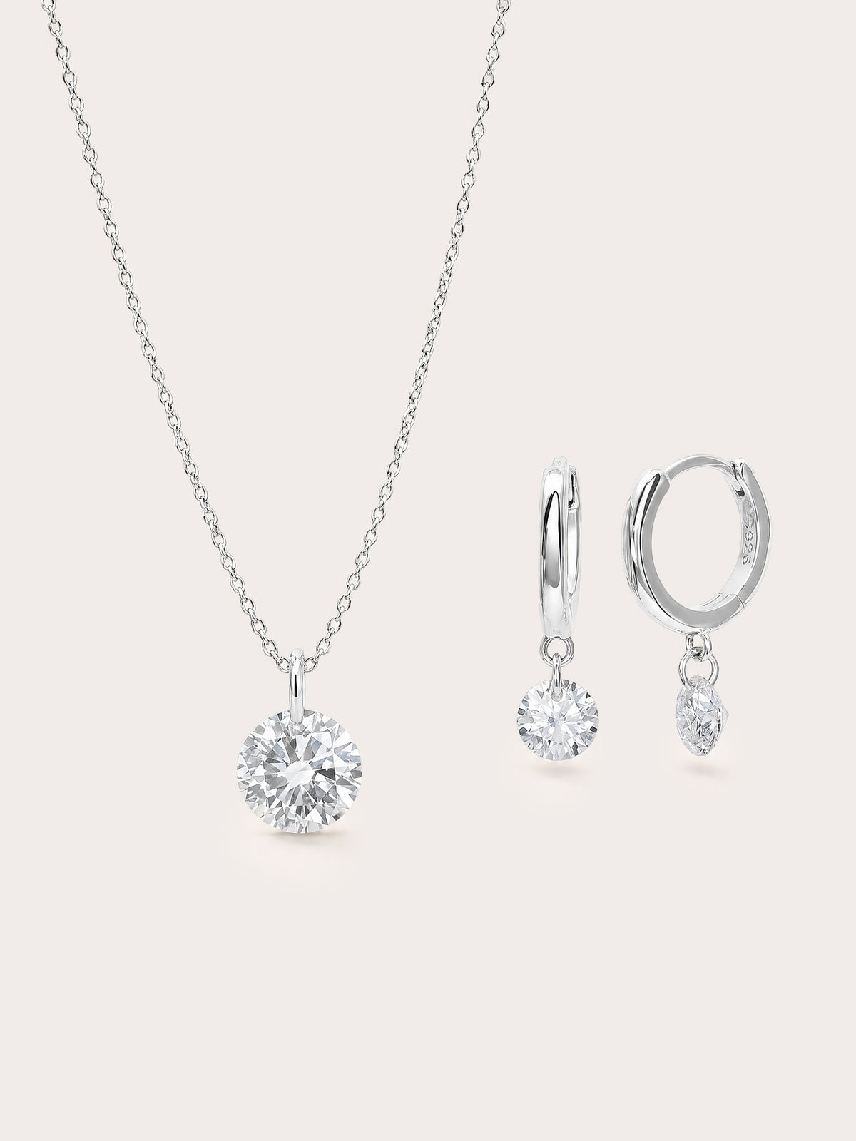 Floating Moissanite Set S925 Silver Rhodium – Mondays Made Flower & Birthstone Jewelry Singapore