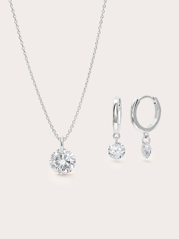 Floating Moissanite Set S925 Silver Rhodium – Mondays Made Flower & Birthstone Jewelry Singapore