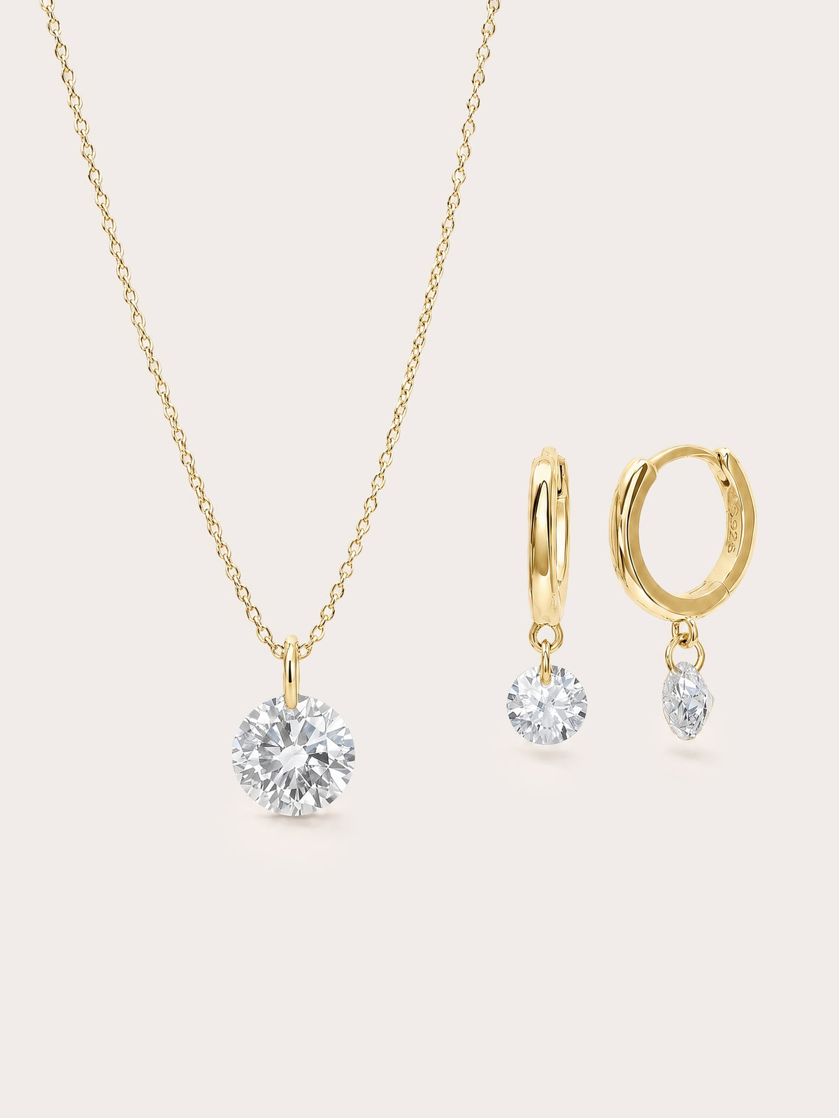 Floating Moissanite Set 18K Gold – Mondays Made Flower & Birthstone Jewelry Singapore