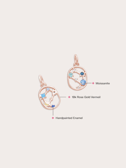 Gemini Charm 18K Rose Gold (2) – Mondays Made Flower & Birthstone Jewelry Singapore