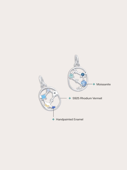 Gemini Charm S925 Silver Rhodium (2) – Mondays Made Flower & Birthstone Jewelry Singapore
