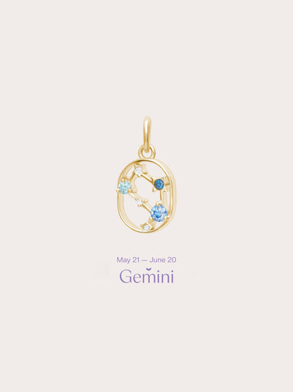 Gemini Charm 18K Gold (1) – Mondays Made Flower & Birthstone Jewelry Singapore