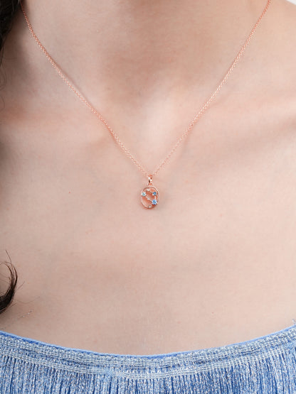 Gemini Necklace Zodiac Jewelry 18K Rose Gold (1) – Mondays Made Flower & Birthstone Jewelry Singapore