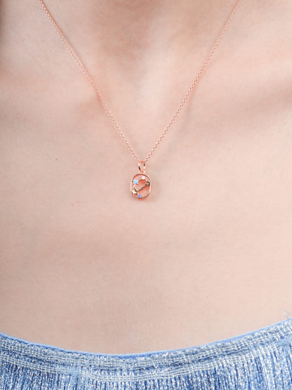 Gemini Necklace Zodiac Jewelry 18K Rose Gold (3) – Mondays Made Flower & Birthstone Jewelry Singapore