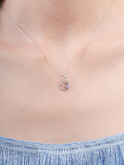 Gemini Necklace Zodiac Jewelry S925 Silver Rhodium (1) – Mondays Made Flower & Birthstone Jewelry Singapore