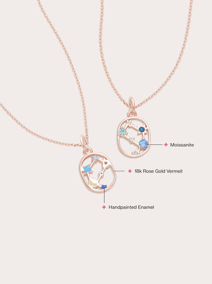 Gemini Necklace 18K Rose Gold (2) – Mondays Made Flower & Birthstone Jewelry Singapore