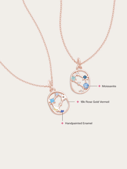 Gemini Necklace - Zodiac Sign Jewelry