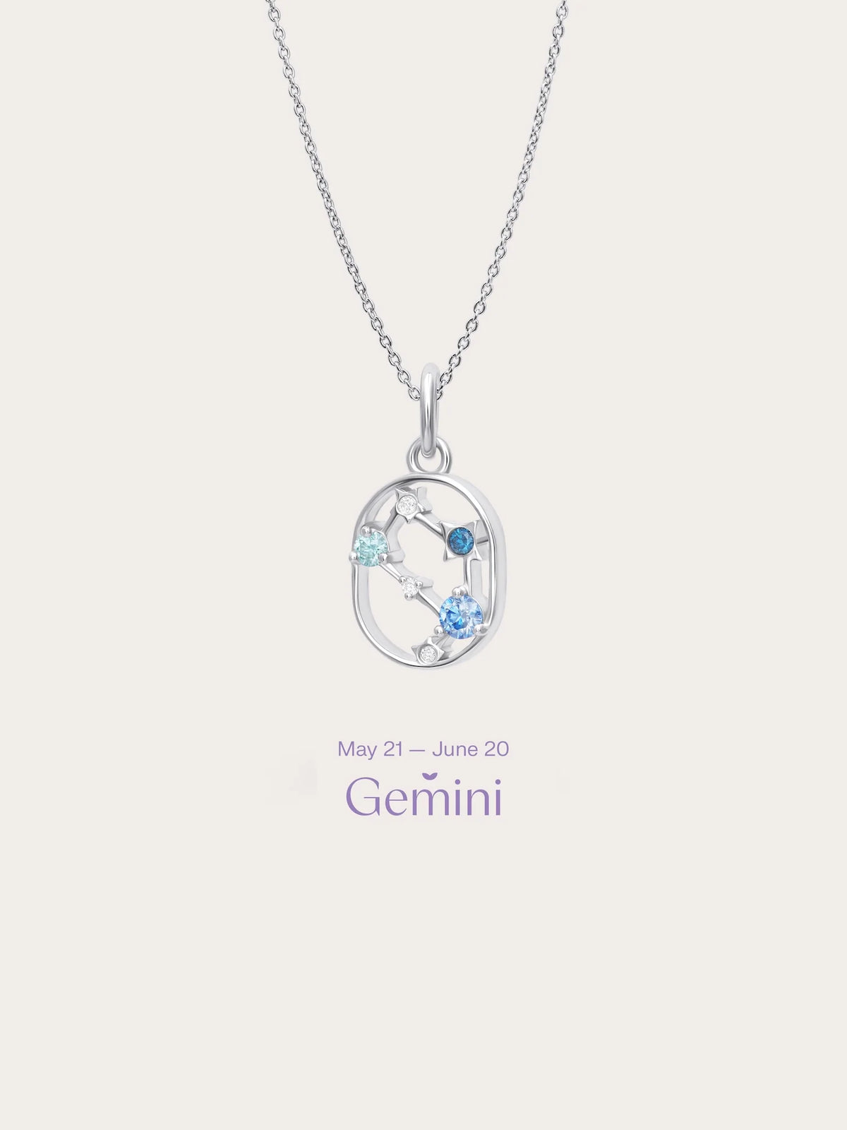 Gemini Necklace - Zodiac Sign Jewelry