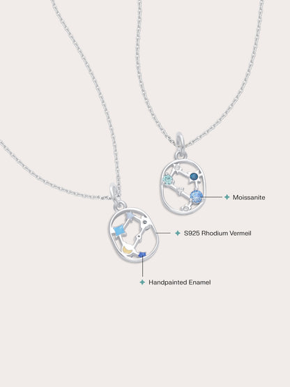 Gemini Necklace S925 Silver Rhodium (2) – Mondays Made Flower & Birthstone Jewelry Singapore