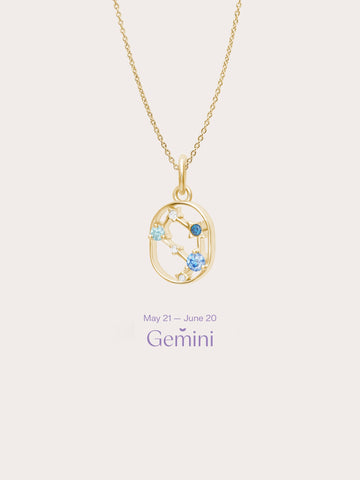 Gemini Necklace 18K Gold (1) – Mondays Made Flower & Birthstone Jewelry Singapore