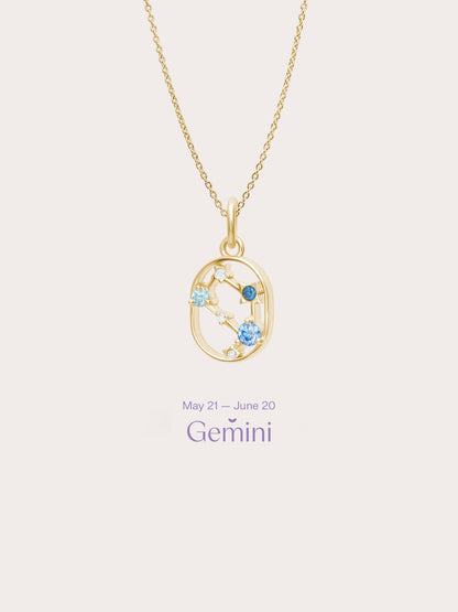Gemini Necklace 18K Gold (1) – Mondays Made Flower & Birthstone Jewelry Singapore