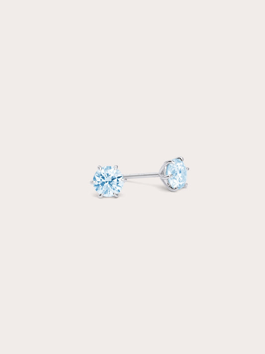 Glacier Blue Moissanite Stud Earrings (0.5ct)