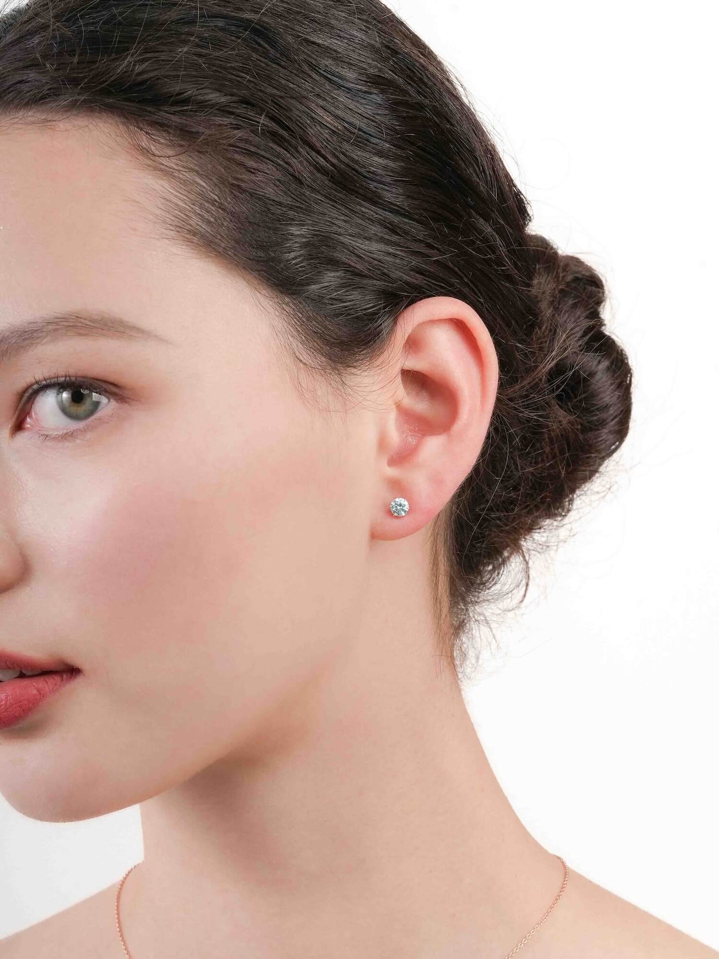 Glacier Blue Moissanite Stud Earrings (0.5ct)