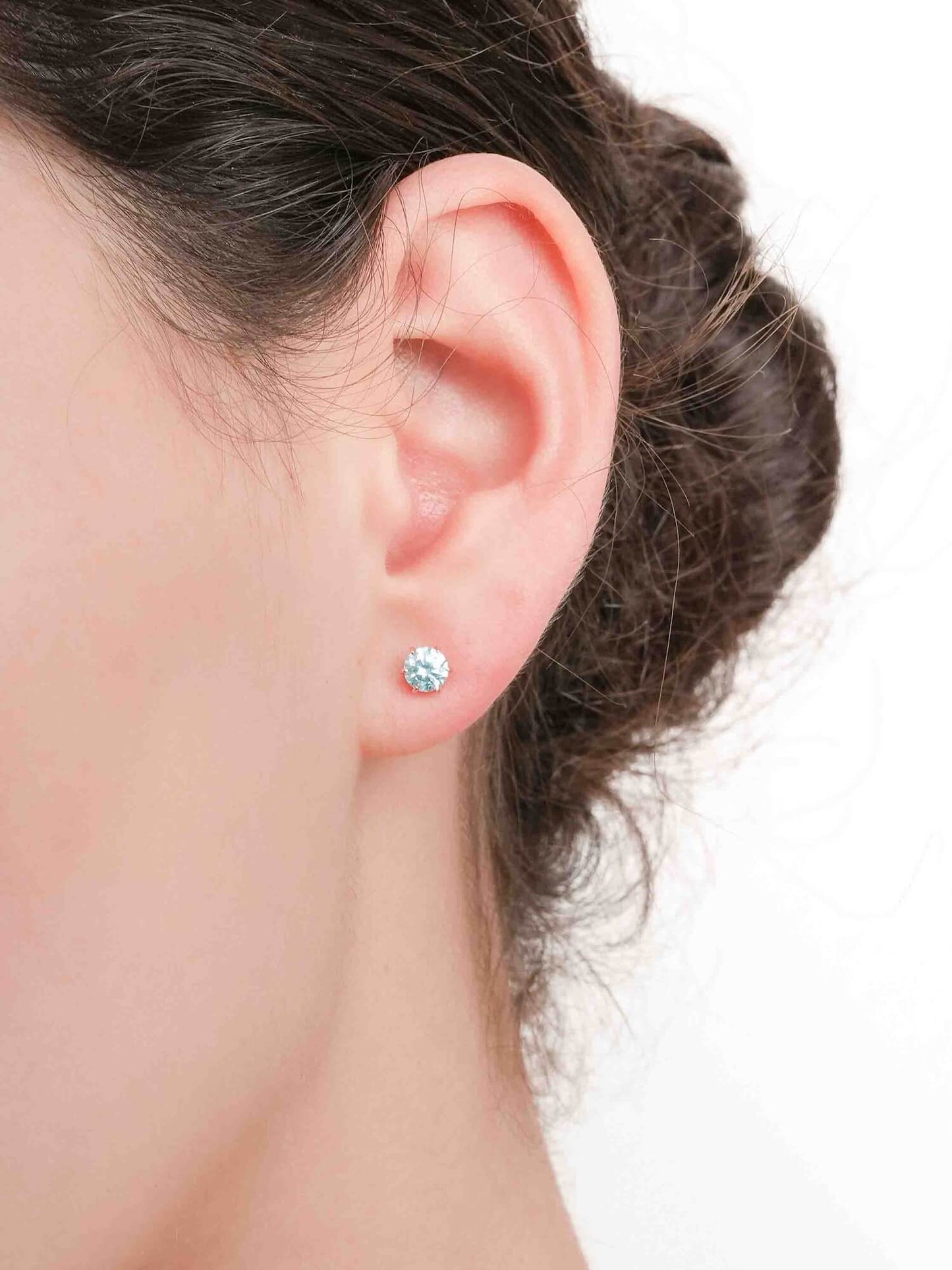 Glacier Blue Moissanite Stud Earrings (0.5ct)