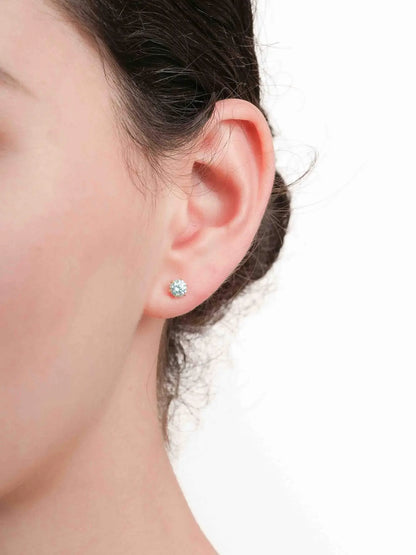 Glacier Blue Moissanite Stud Earrings (0.5ct)